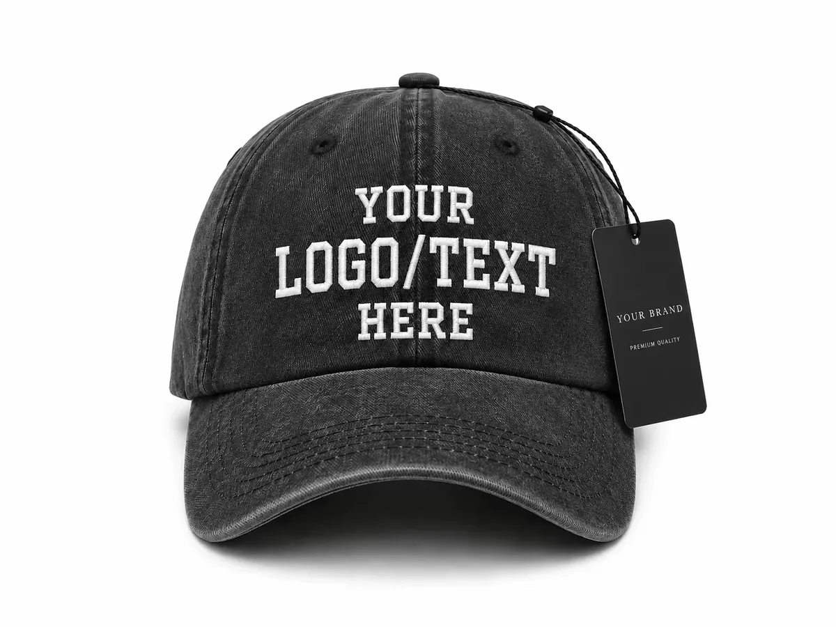 Private label woven label inside a custom beanie
