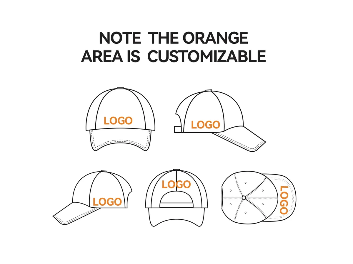 Logo placement artwork guide for custom logo hats