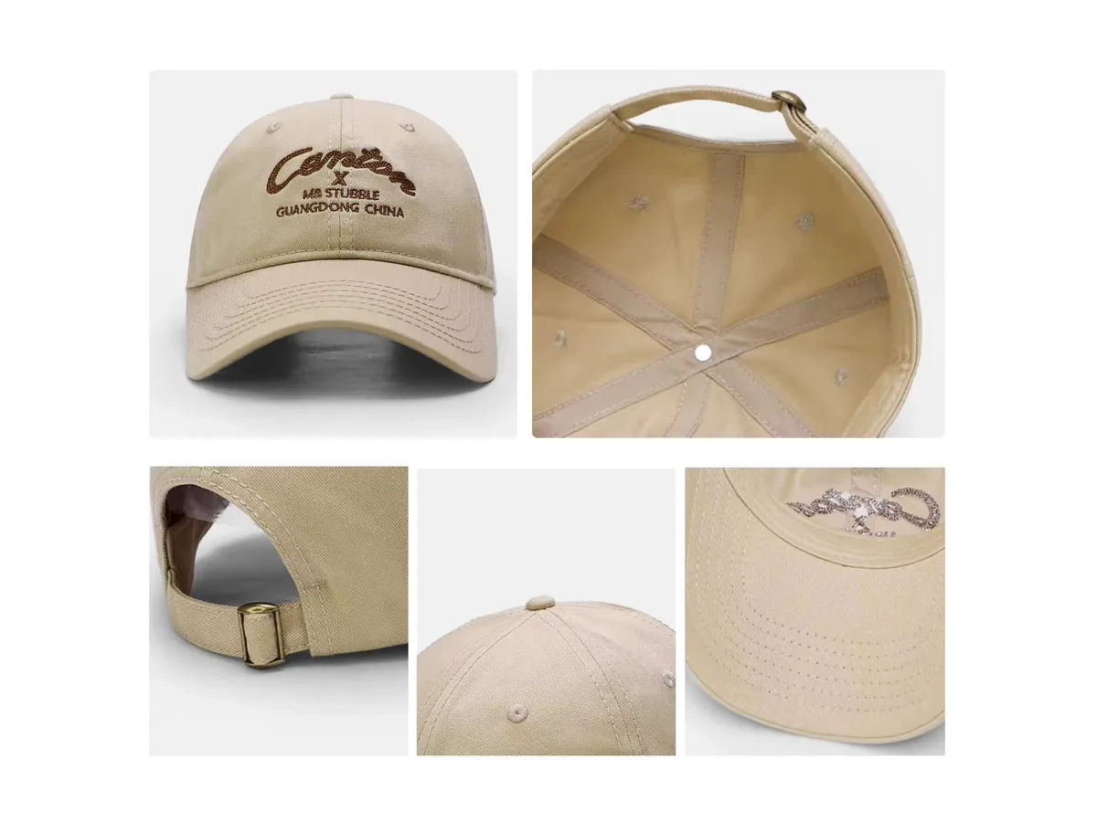 Custom logo hats with embroidered logo placement on the front crown