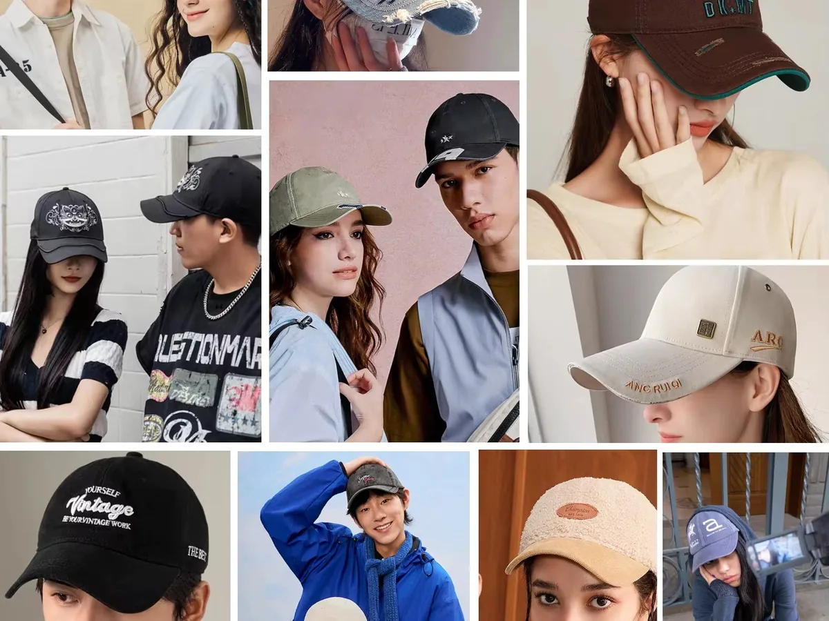 Model wearing a custom hat for teams and schools